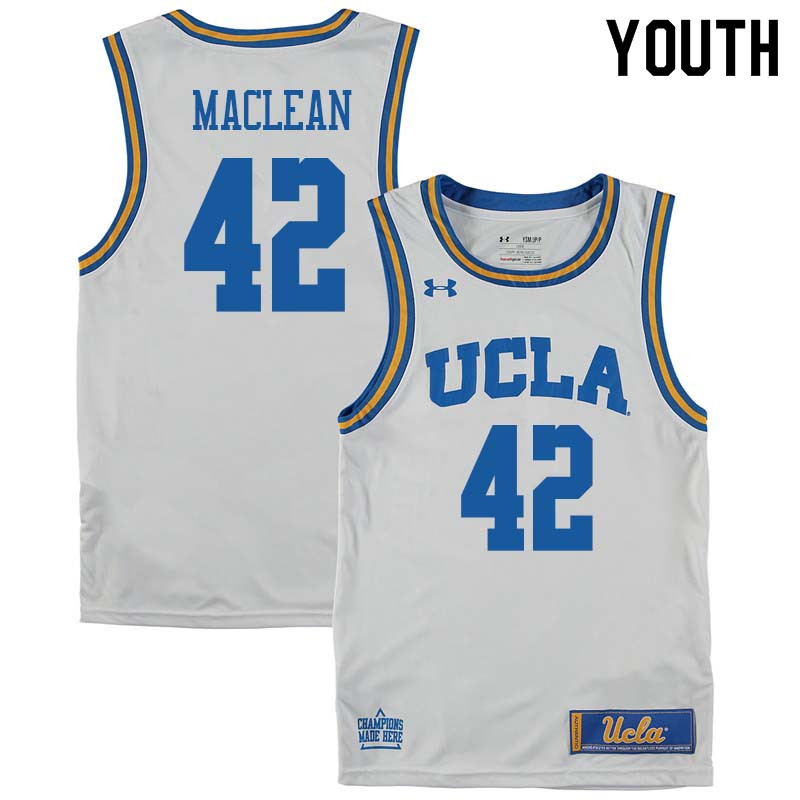 Youth #42 Don MacLean UCLA Bruins College Basketball Jerseys Sale-White - Click Image to Close